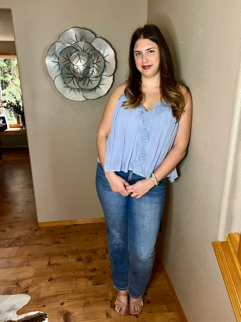 Lacey Pale Blue Cami Top – LucyBrook