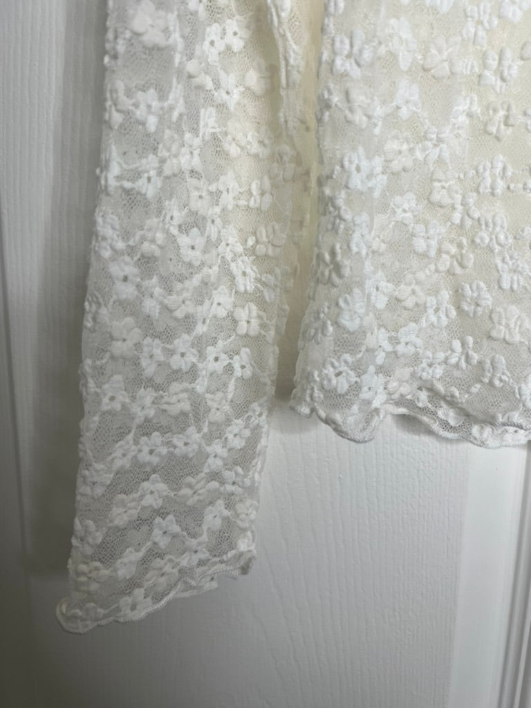 LucyBrook Boutique Brooke's Closet: Off White Sheer Floral Top