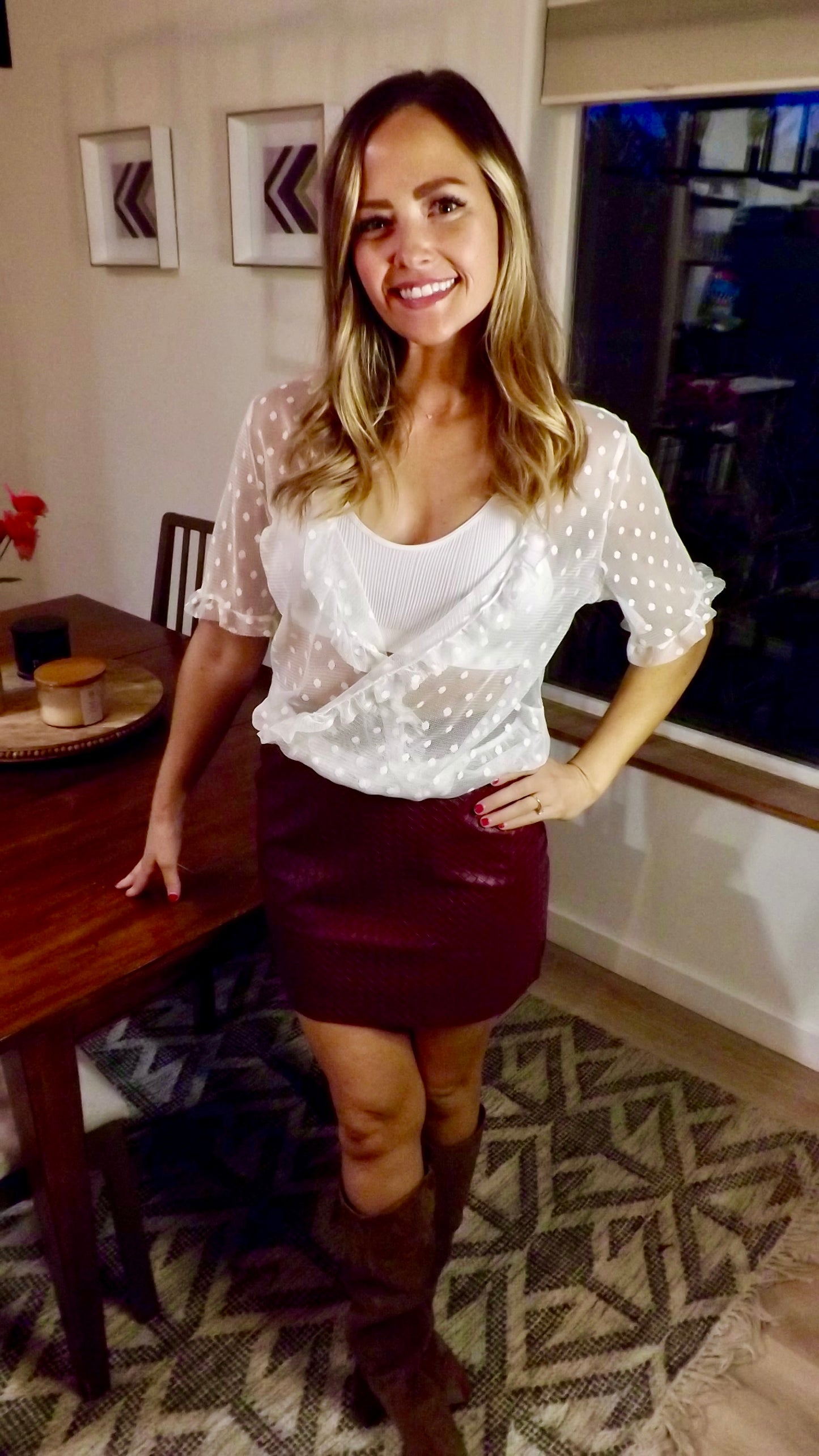 Brooke's Closet: Lace Dot Sheer Blouse