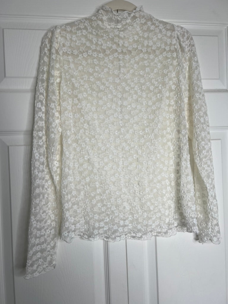 LucyBrook Boutique Brooke's Closet: Off White Sheer Floral Top