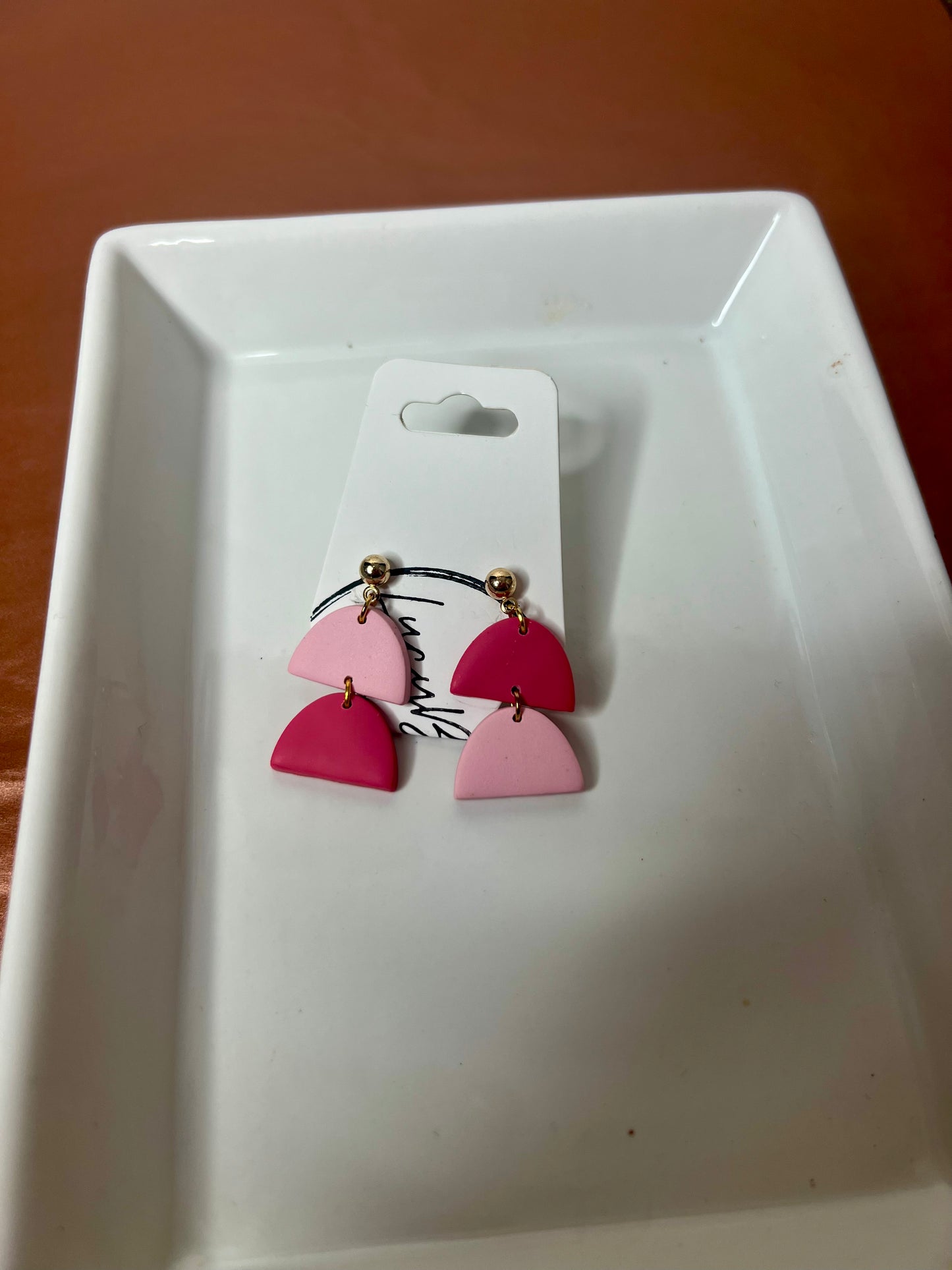 Two Tier Double Colored Drop Earrings