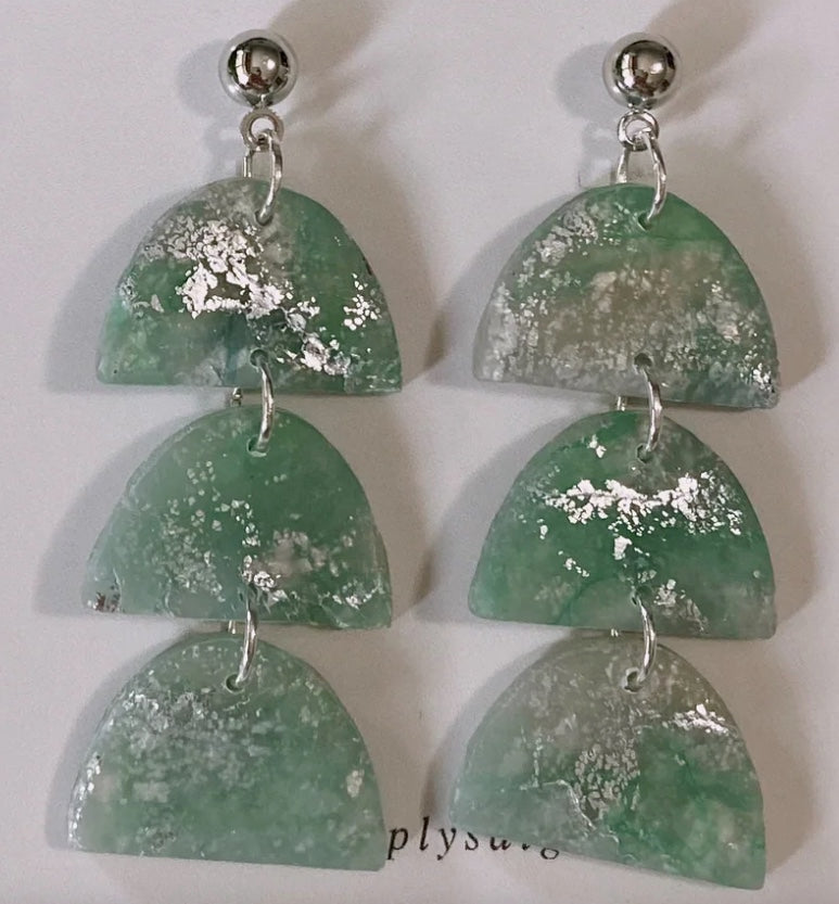 LucyBrook Boutique Green Watercolor Earrings