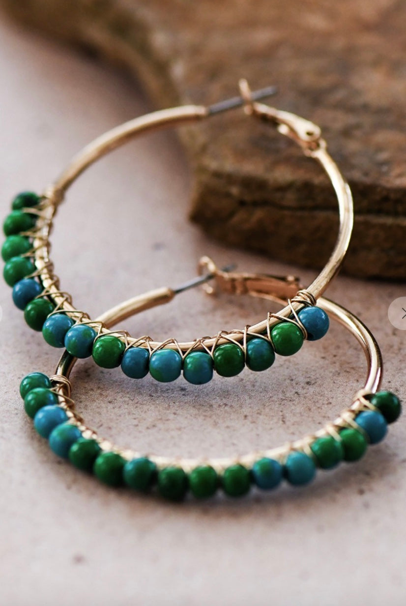 LucyBrook Boutique Phoenix Beaded Hoop Earrings