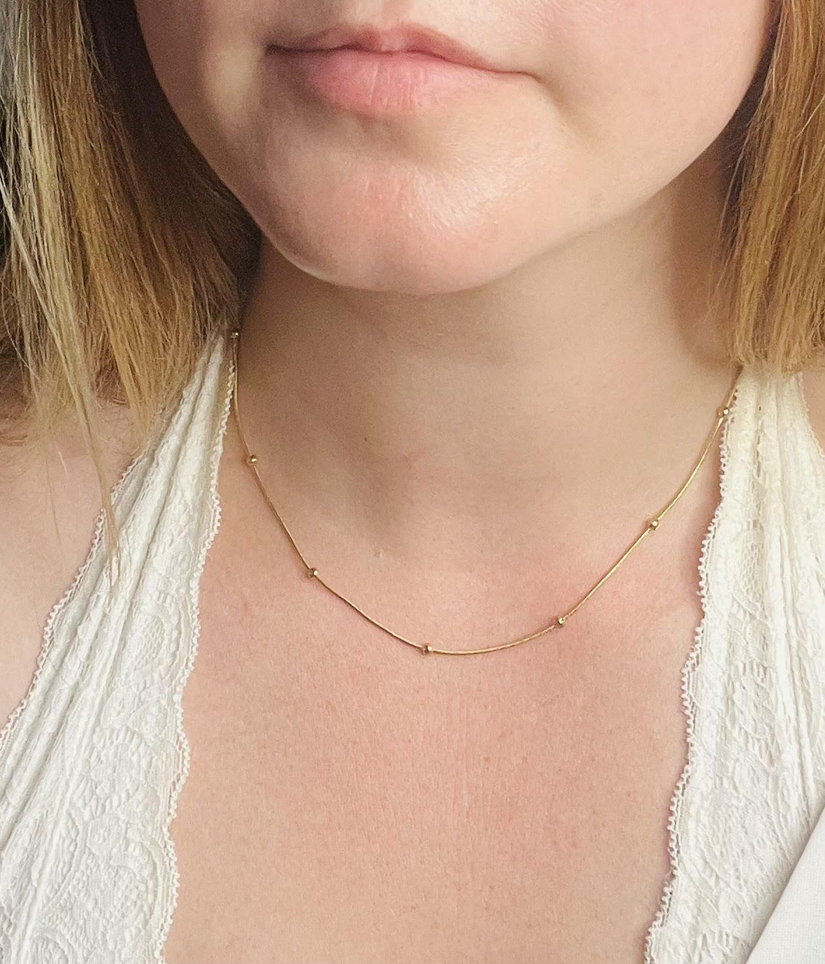 LucyBrook Boutique Dotted Gold Plated Necklace