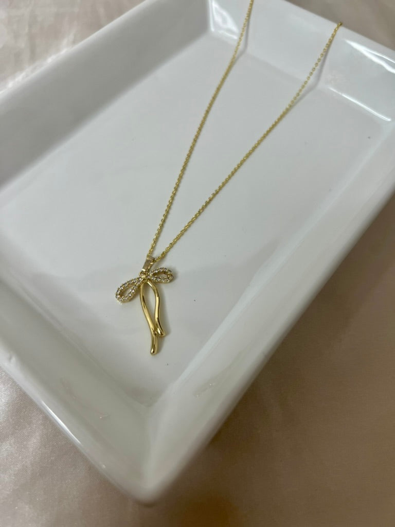 LucyBrook Boutique Whimsy Bow Gold Necklace