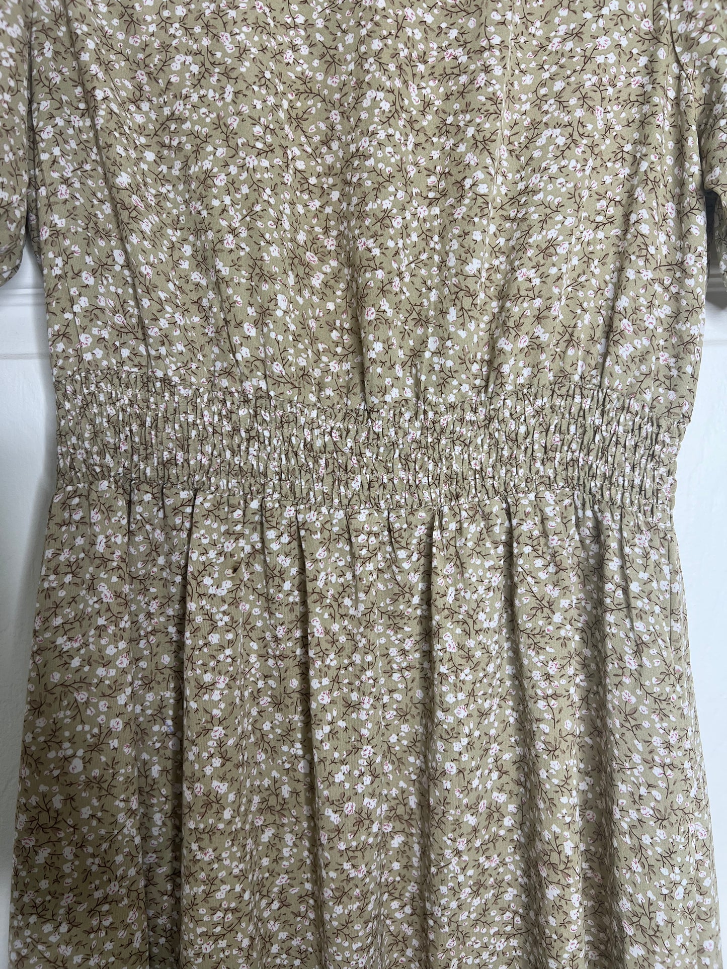 Brooke's Closet: Beige Floral Peasant Dress