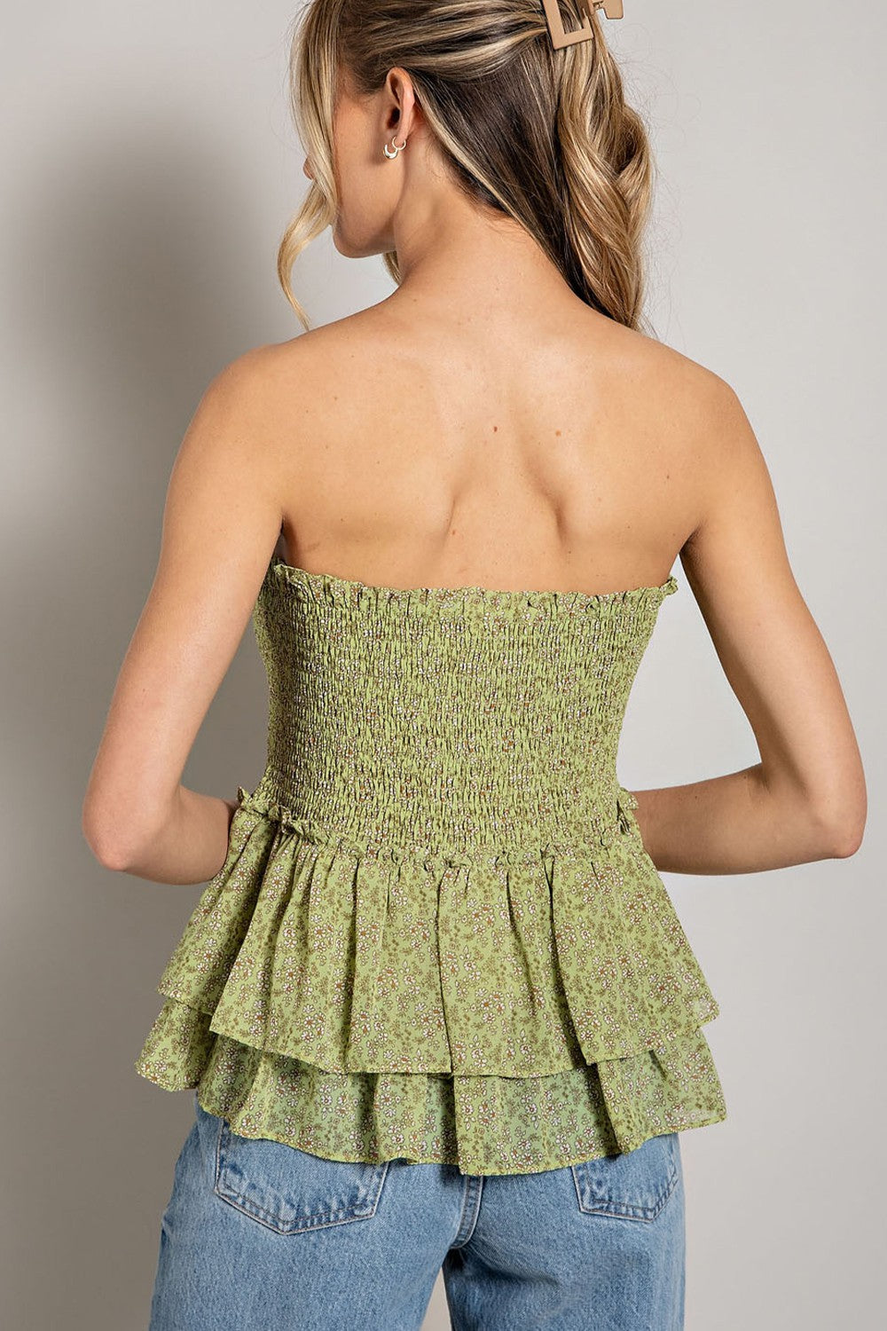 Strapless Ditzy Floral Top