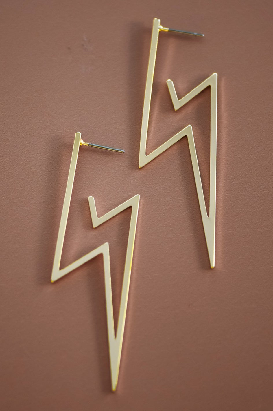 Gold Lightning Bolt Earrings