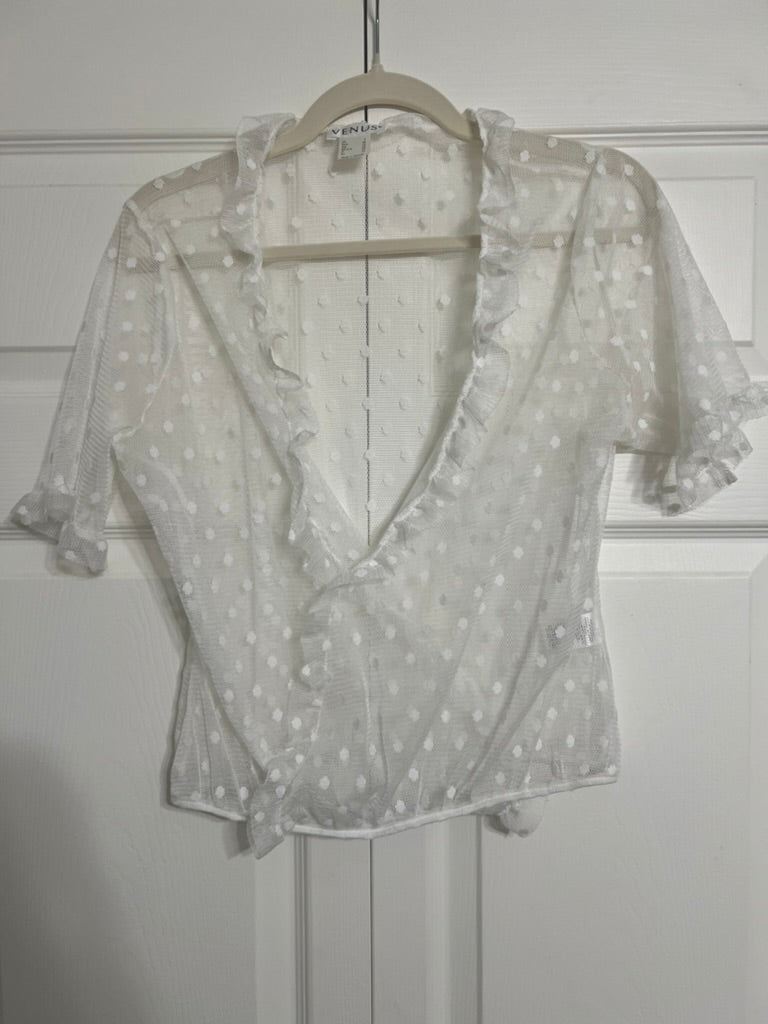 Brooke's Closet: Lace Dot Sheer Blouse