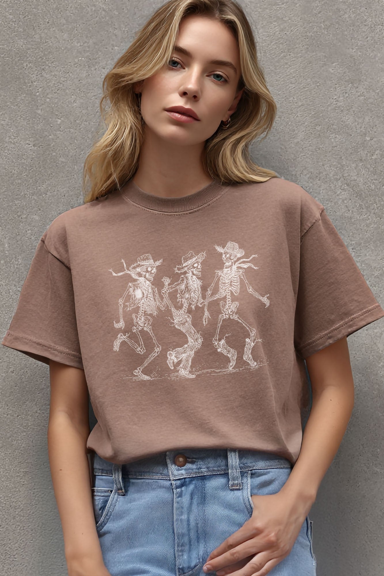 LucyBrook Boutique Cowboy Skeletons Graphic Tee