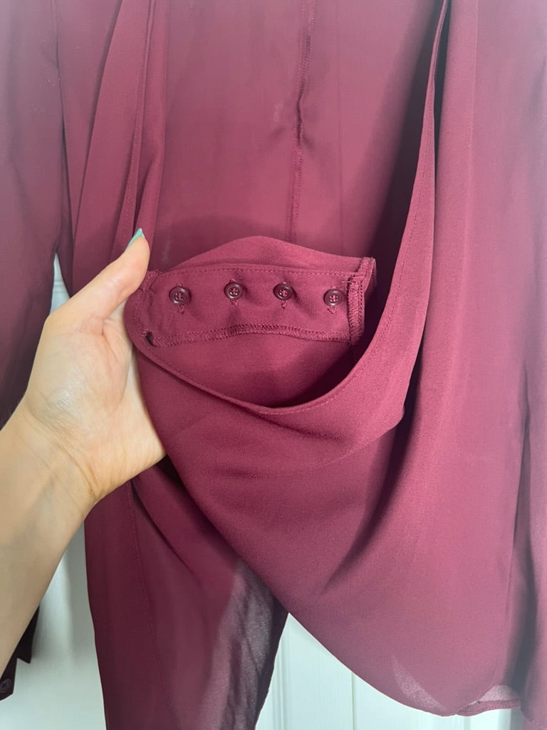 Brooke's Closet: Burgundy Tie Front Dress Shirt