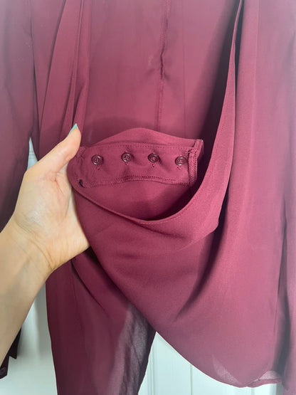 LucyBrook Boutique Brooke's Closet: Burgundy Tie Front Dress Shirt