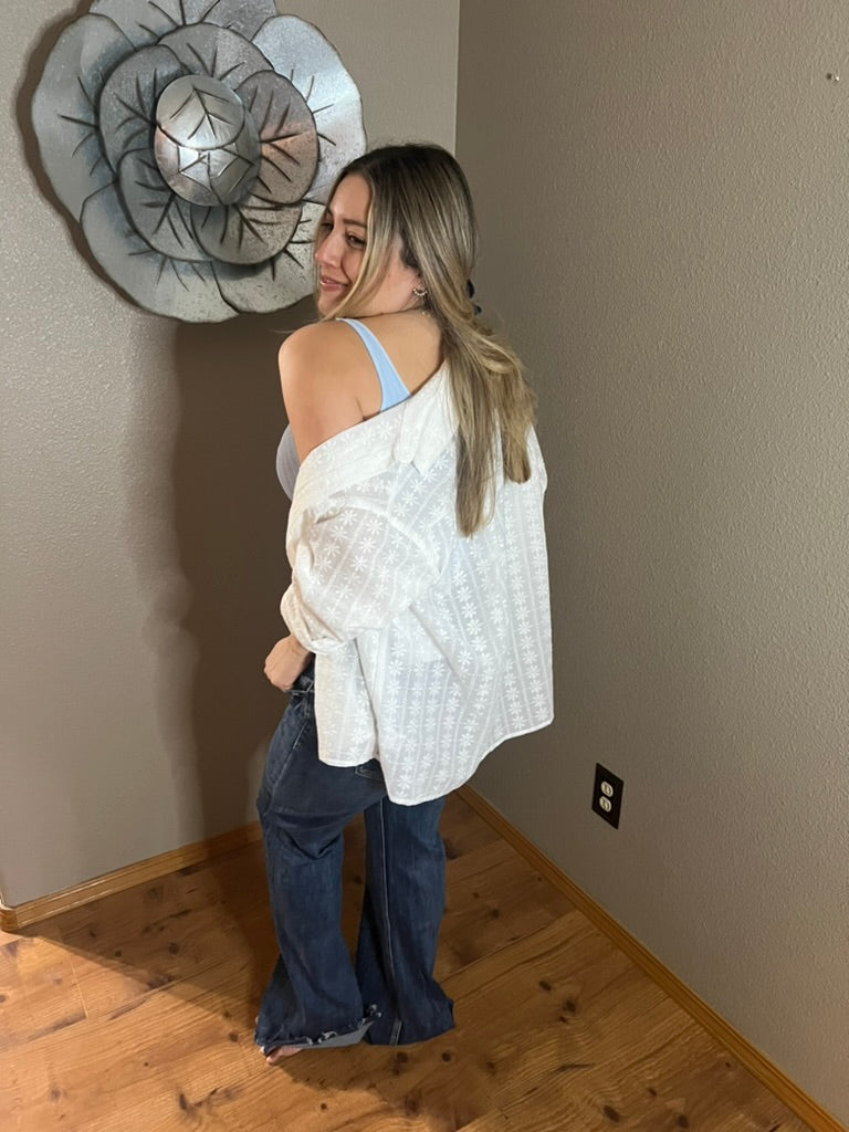 LucyBrook Boutique Floral Button Down Long Sleeve Blouse