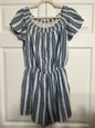 LucyBrook Boutique Brooke's Closet: Off Shoulder Blue/White Stripe Romper