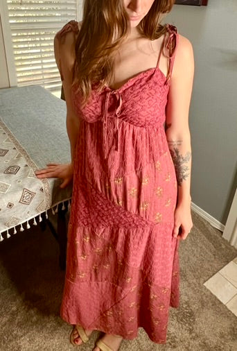 LucyBrook Boutique Floral Lace Patchwork Maxi Dress