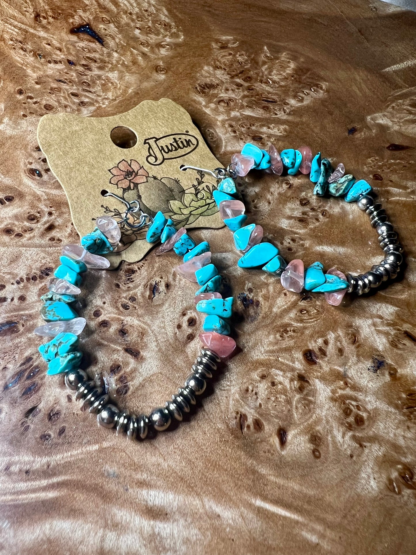 Justin Brand Statement Turquoise Hoop Earrings