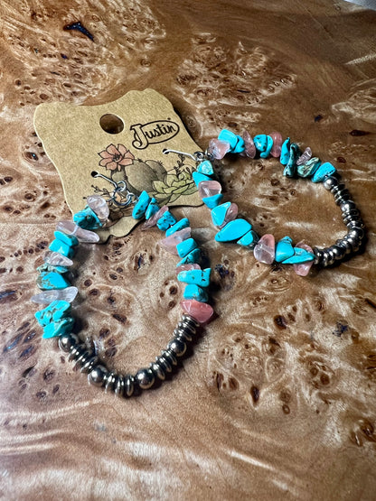 Justin Brand Statement Turquoise Hoop Earrings