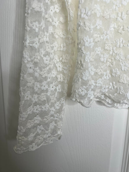 LucyBrook Boutique Brooke's Closet: Off White Sheer Floral Top