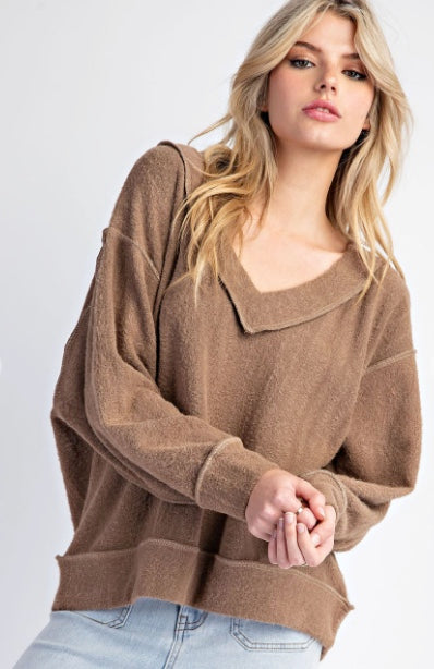 LucyBrook Boutique Cozy Coco V-Neck Sweater