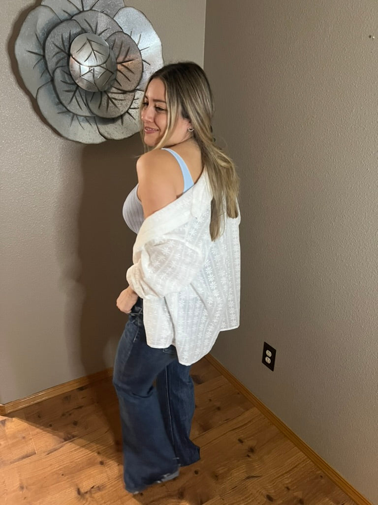 LucyBrook Boutique Floral Button Down Long Sleeve Blouse
