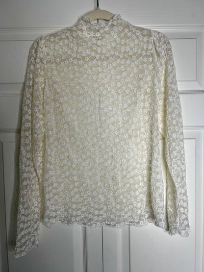 LucyBrook Boutique Brooke's Closet: Off White Sheer Floral Top