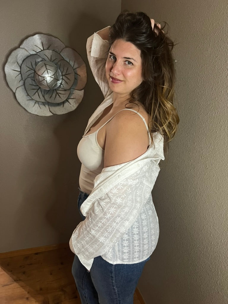 LucyBrook Boutique Floral Button Down Long Sleeve Blouse