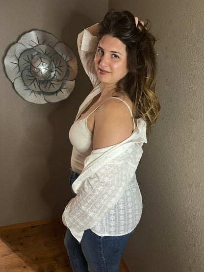 LucyBrook Boutique Floral Button Down Long Sleeve Blouse