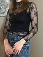 LucyBrook Boutique Sheer Lace Layering Top