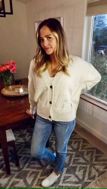 LucyBrook Boutique Cozy Cream Cardigan