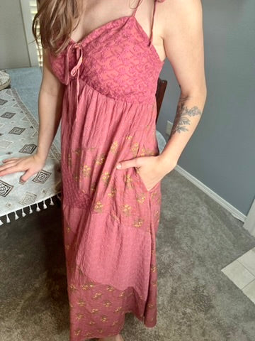LucyBrook Boutique Floral Lace Patchwork Maxi Dress