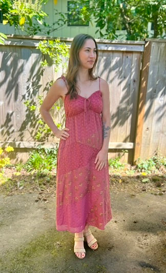 LucyBrook Boutique Floral Lace Patchwork Maxi Dress