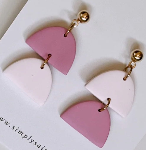 Two Tier Double Colored Drop Earrings