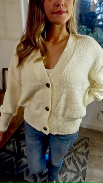 LucyBrook Boutique Cozy Cream Cardigan