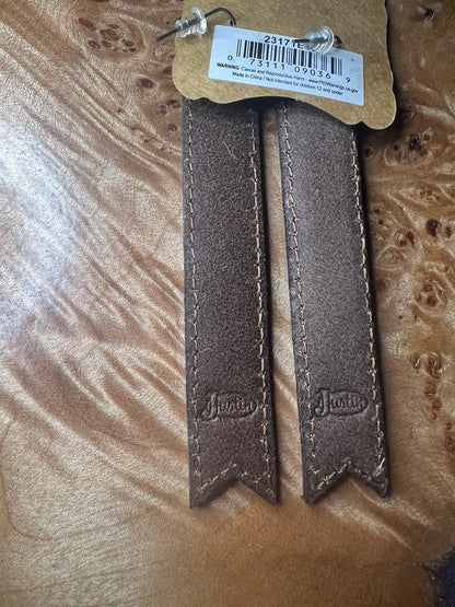 Justin Brand Genuine Leather Aztec Earrings