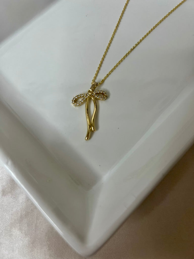 LucyBrook Boutique Whimsy Bow Gold Necklace