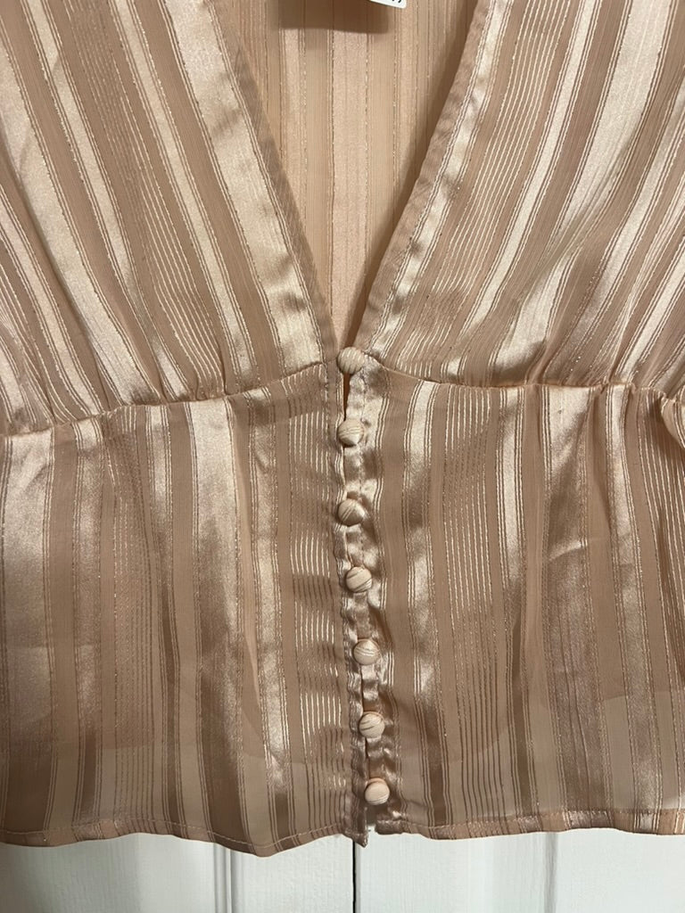 Brooke's Closet: Beige Button Front Blouse