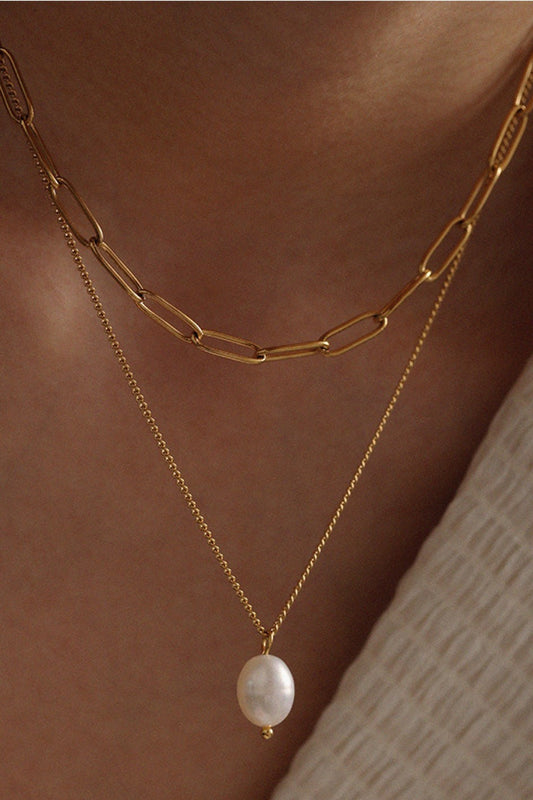 Multi Layer Pearl Drop Necklace