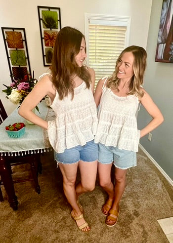 LucyBrook Boutique Sheer Lace Babydoll Tank Top