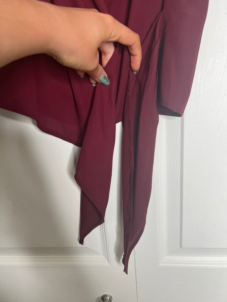 Brooke's Closet: Burgundy Tie Front Dress Shirt