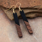 LucyBrook Boutique Resin Wooden Bar Earrings