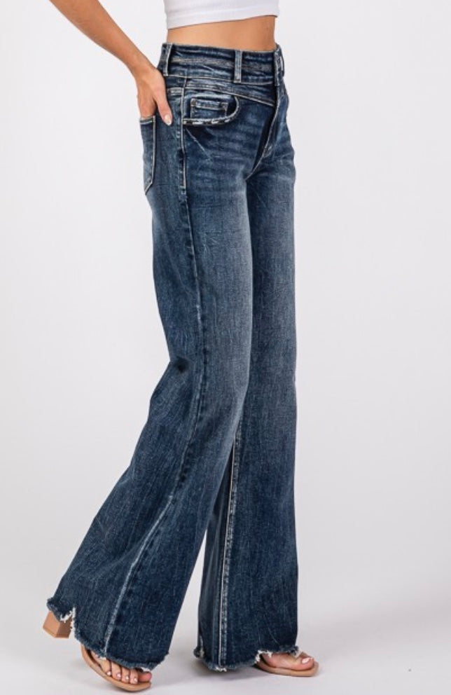 Petra High Rise Stretch Wide Leg Denim