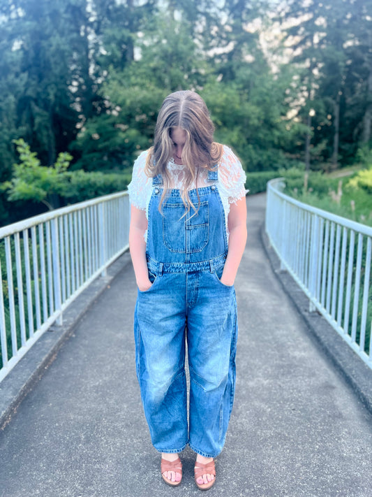 LucyBrook Boutique Barrel Jean Overalls