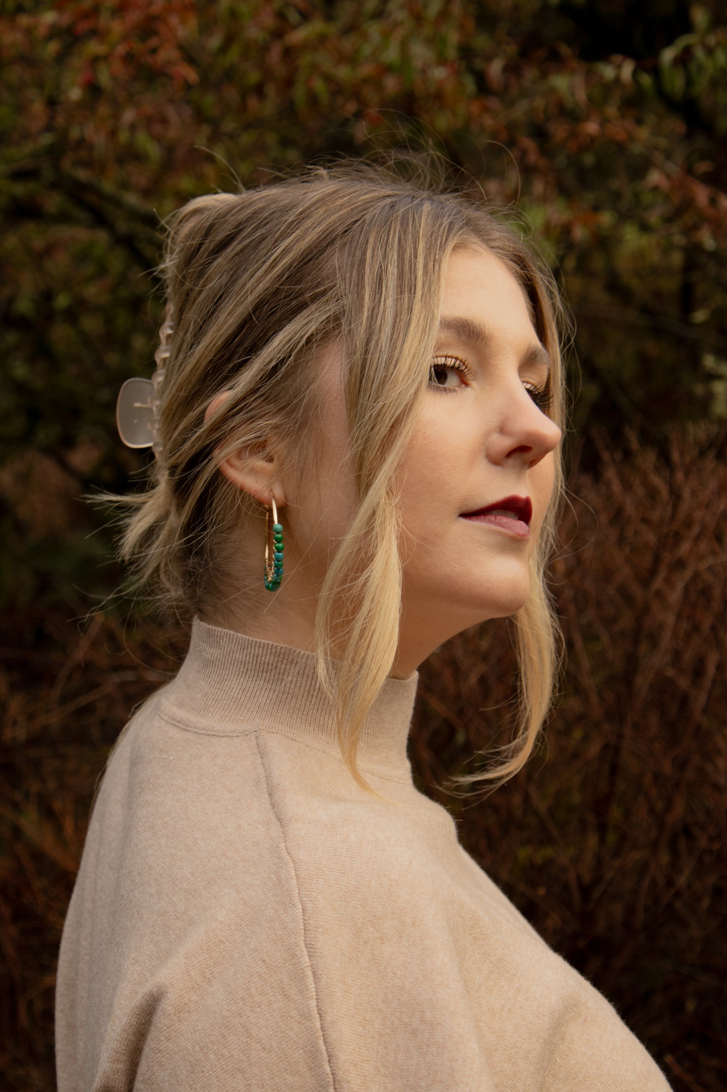 Phoenix Beaded Hoop Earrings