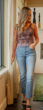 LucyBrook Boutique Sheer Lace Layering Top