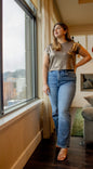 LucyBrook Boutique Metallic Cuffed SS Top