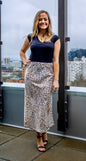 LucyBrook Boutique Leopard Satin Midi Skirt