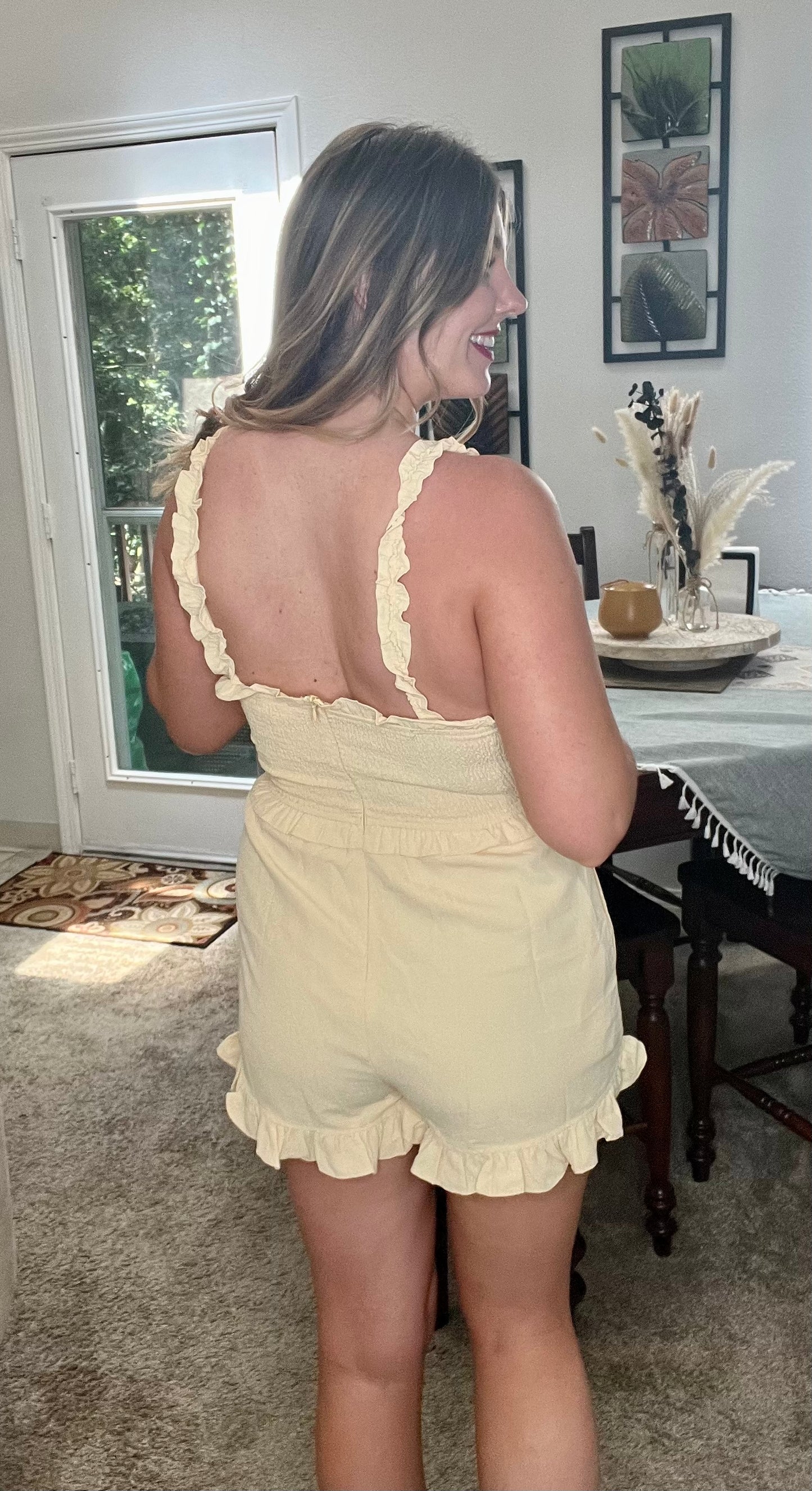 Brooke's Closet: Cream Ruffle Romper