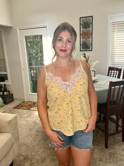 LucyBrook Boutique Brooke's Closet: Buckle Ditzy Floral Yellow Tank Top