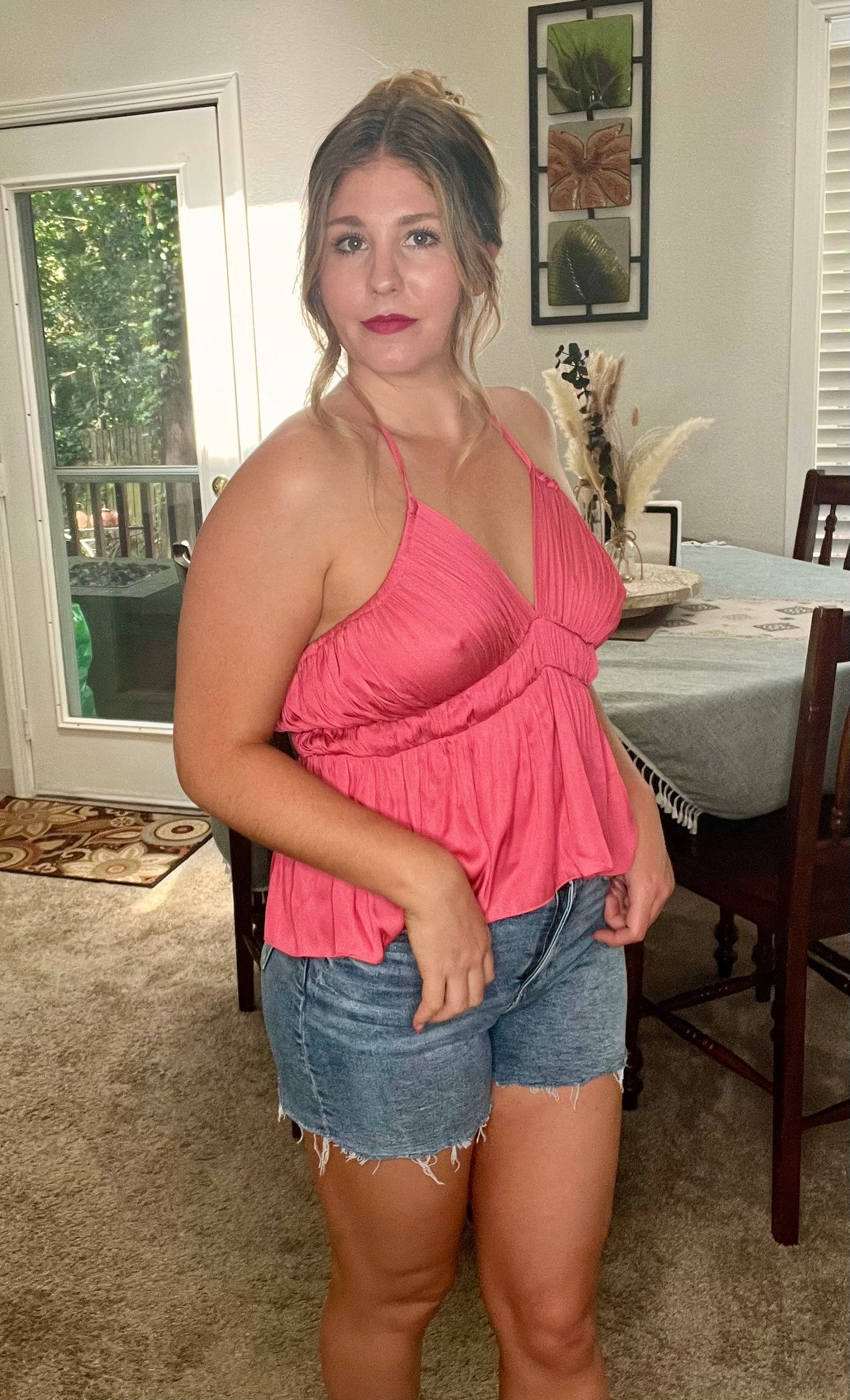 Brooke's Closet: Pink Satin Halter Tank Top