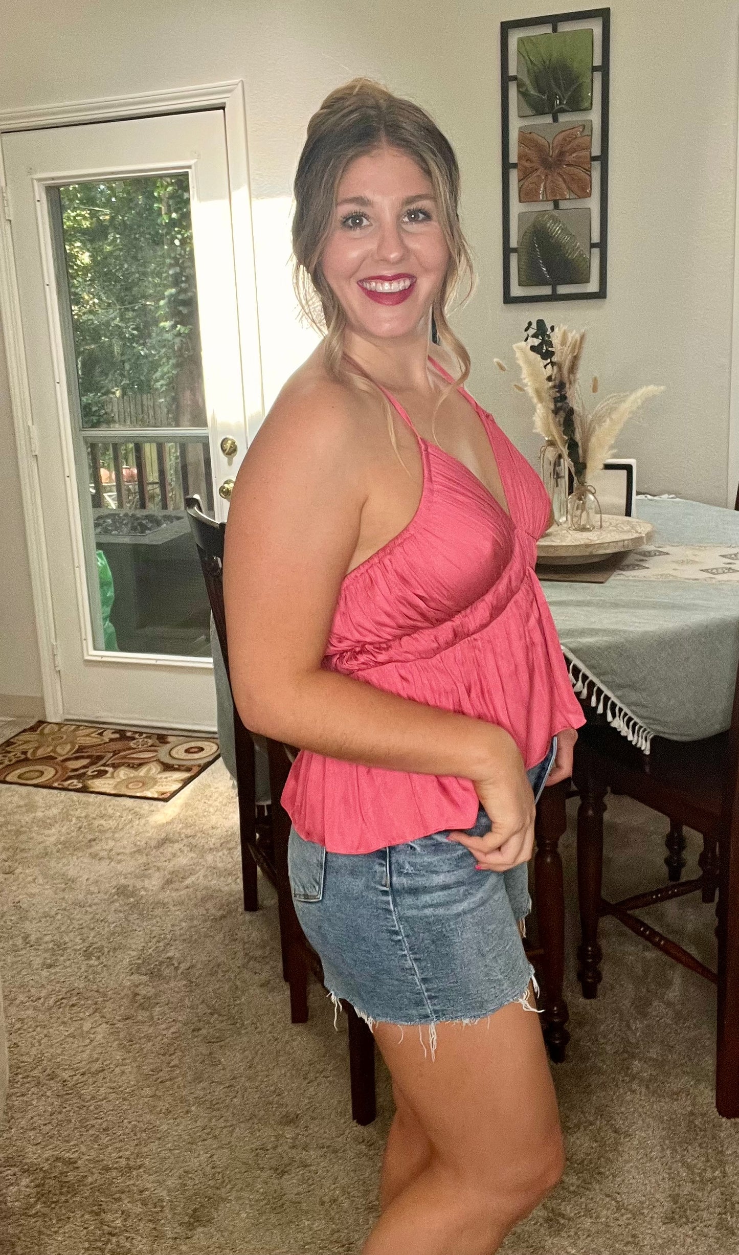 Brooke's Closet: Pink Satin Halter Tank Top